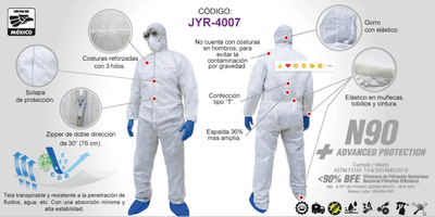 Overol Desechable,Polipropileno,XG Overol Desechable,Polipropileno,XG