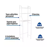Mueble organizador blanco para baño con 3 repisas, Basic 47907 - OWC-3