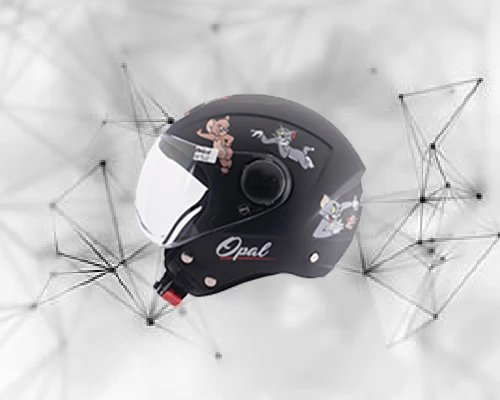 OZONE OPAL BLACK C/V (520 MM)-KIDS HELMET
