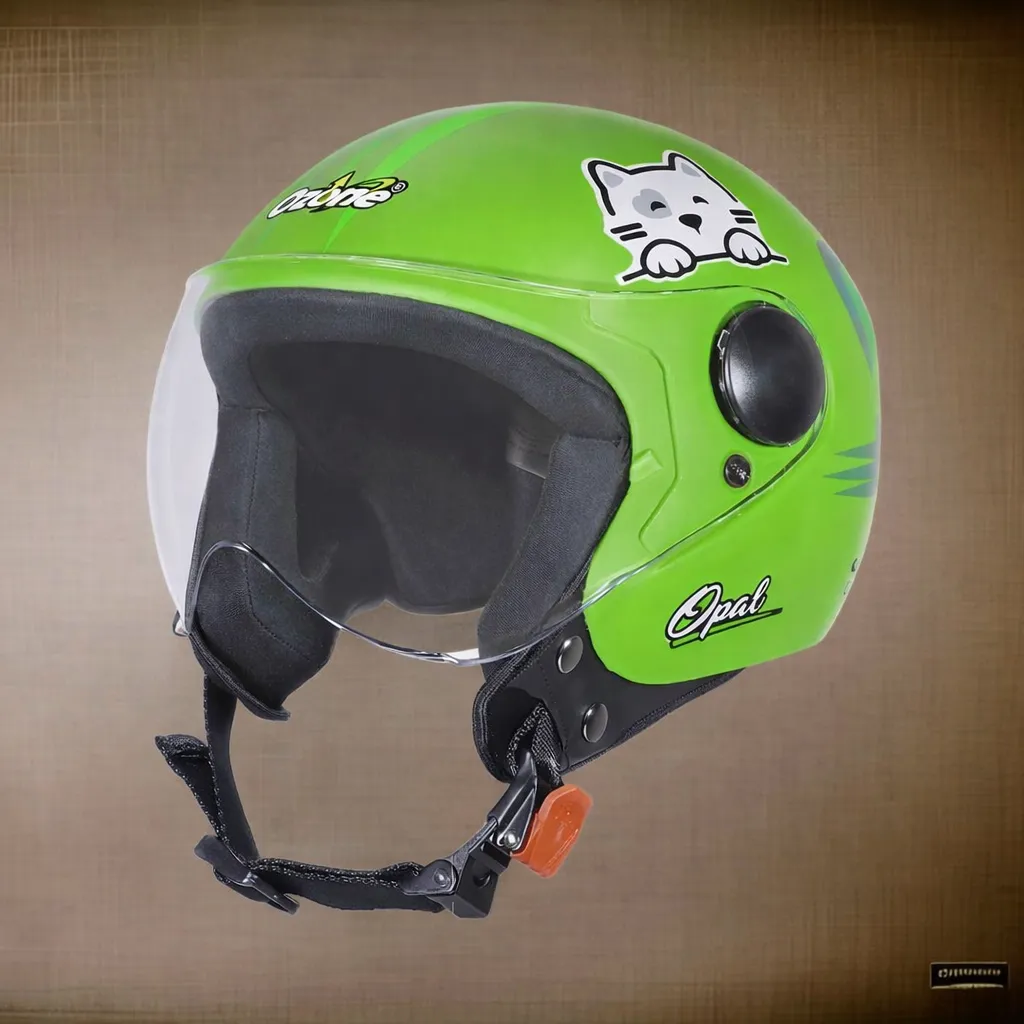 OZONE OPAL CAT GREEN C/V (520 MM)-KIDS HELMET