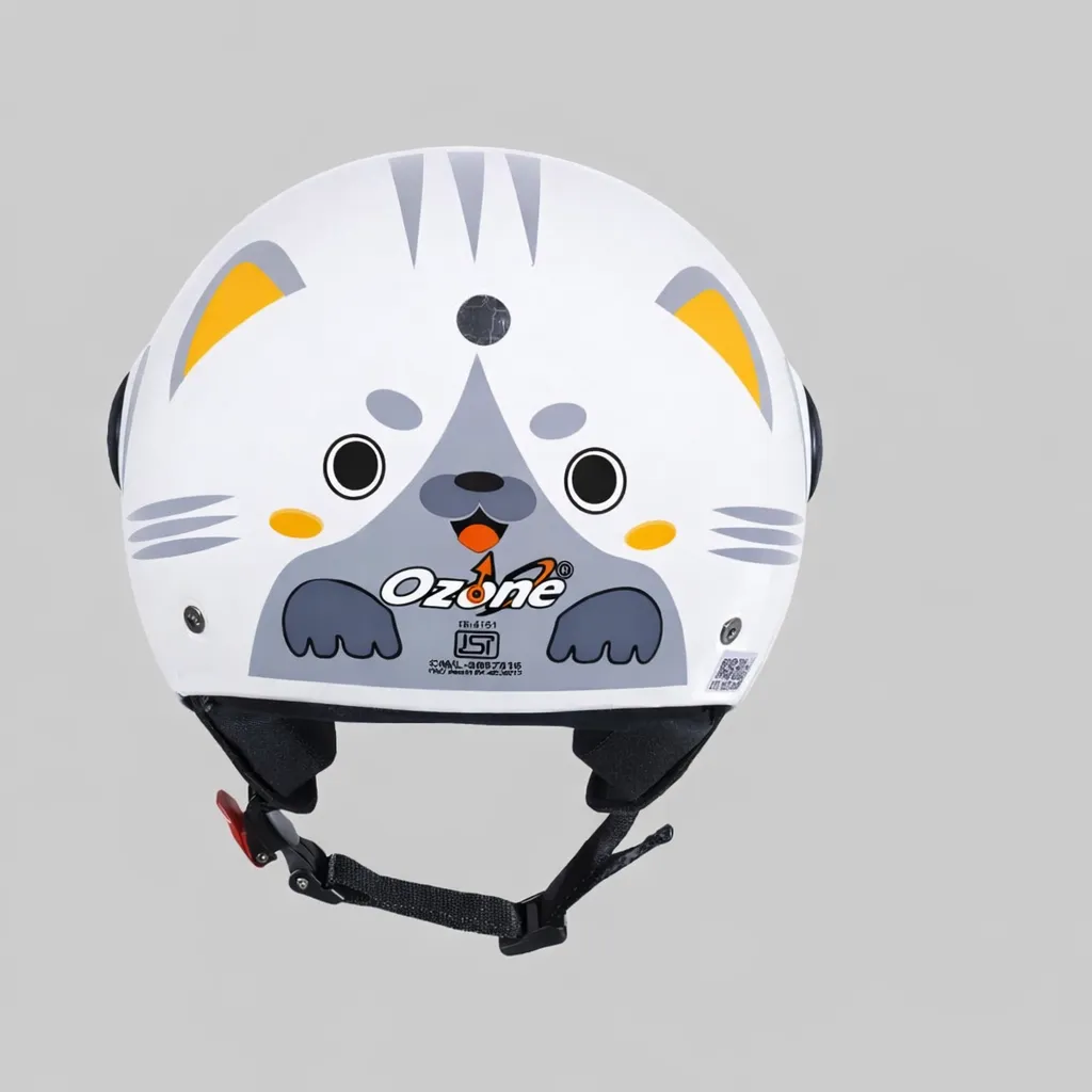 OZONE OPAL CAT WHITE C/V (520 MM)-KIDS HELMET