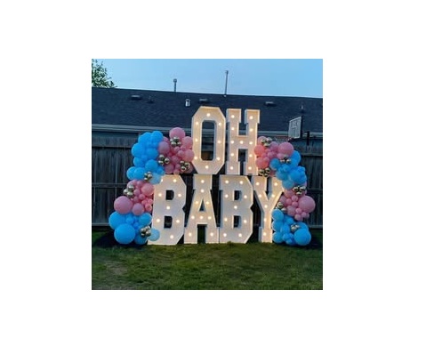 Oh Baby Marquee Letter Wood / Letras de madera estilo marquesina Oh Baby