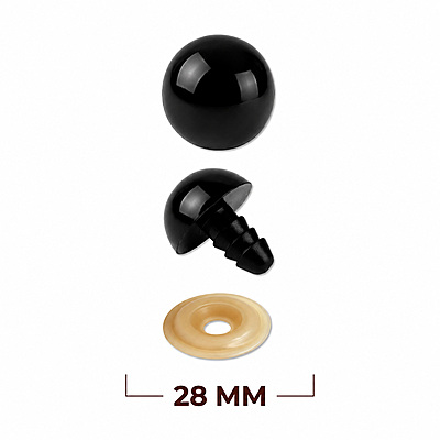 Ojos De Seguridad Negros 28Mm  Paquete X 100 Unidades