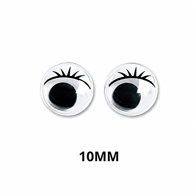 Ojos Movibles Con Pestaña 10 Mm Paquete X 1000 Unidades