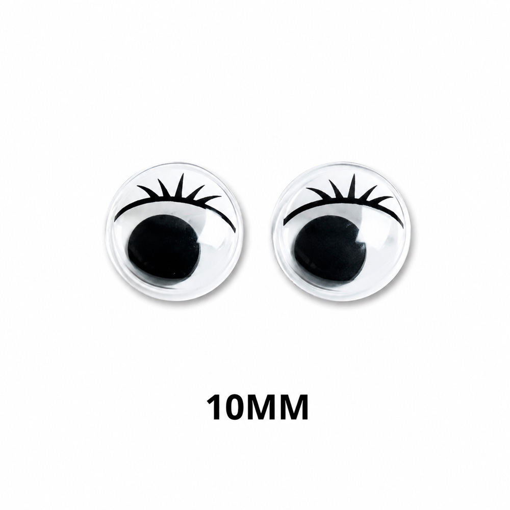 Ojos Movibles Con Pestaña 10 Mm Paquete X 1000 Unidades
