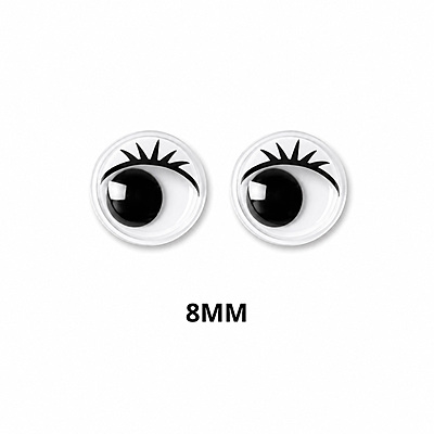 Ojos Movibles Con Pestaña 8 Mm Paquete X 1000 Unidades