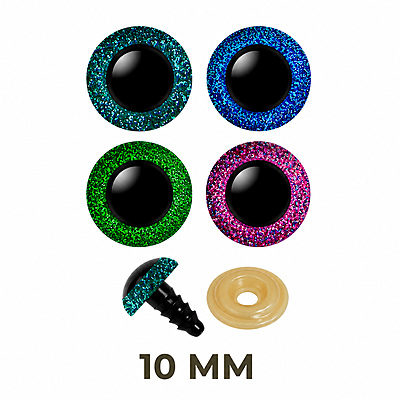 Ojos de Seguridad Transparente 10mm Con Escarcha Paquete por 200 Unidades