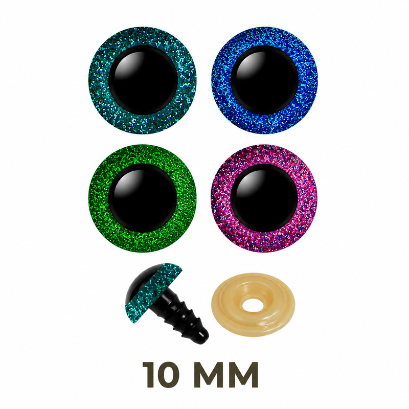Ojos de Seguridad Transparente 10mm Con Escarcha Paquete por 200 Unidades Ojos de Seguridad Transparente 10mm Con Escarcha Paquete por 200 Unidades