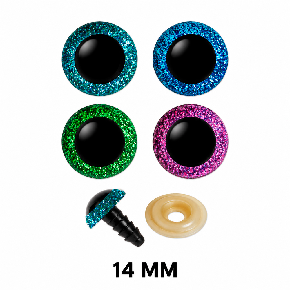 Ojos de Seguridad Transparente 14mm Con Escarcha Paquete por 200 Unidades Ojos de Seguridad Transparente 14mm Con Escarcha Paquete por 200 Unidades