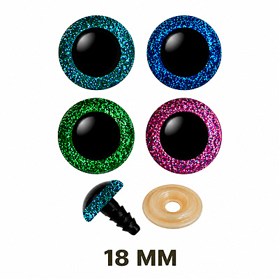 Ojos de Seguridad Transparente 18mm Con Escarcha Paquete por 100 Unidades Ojos de Seguridad Transparente 18mm Con Escarcha Paquete por 100 Unidades