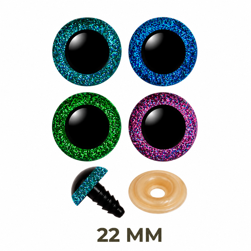 Ojos de Seguridad Transparente 22mm Con Escarcha Paquete por 100 Unidades Ojos de Seguridad Transparente 22mm Con Escarcha Paquete por 100 Unidades
