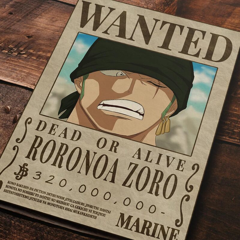 WANTED POSTER ONE PIECE ZORO