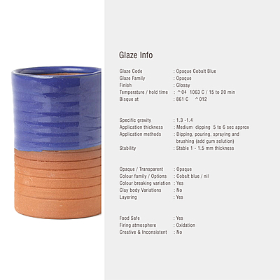Sara Low Fire Opaque Cobalt Blue Sara Low Fire Opaque Cobalt Blue