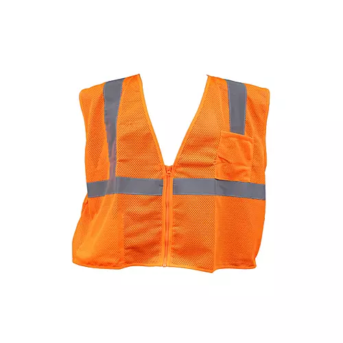 CLASS II ORANGE VEST, 2 POCKETS