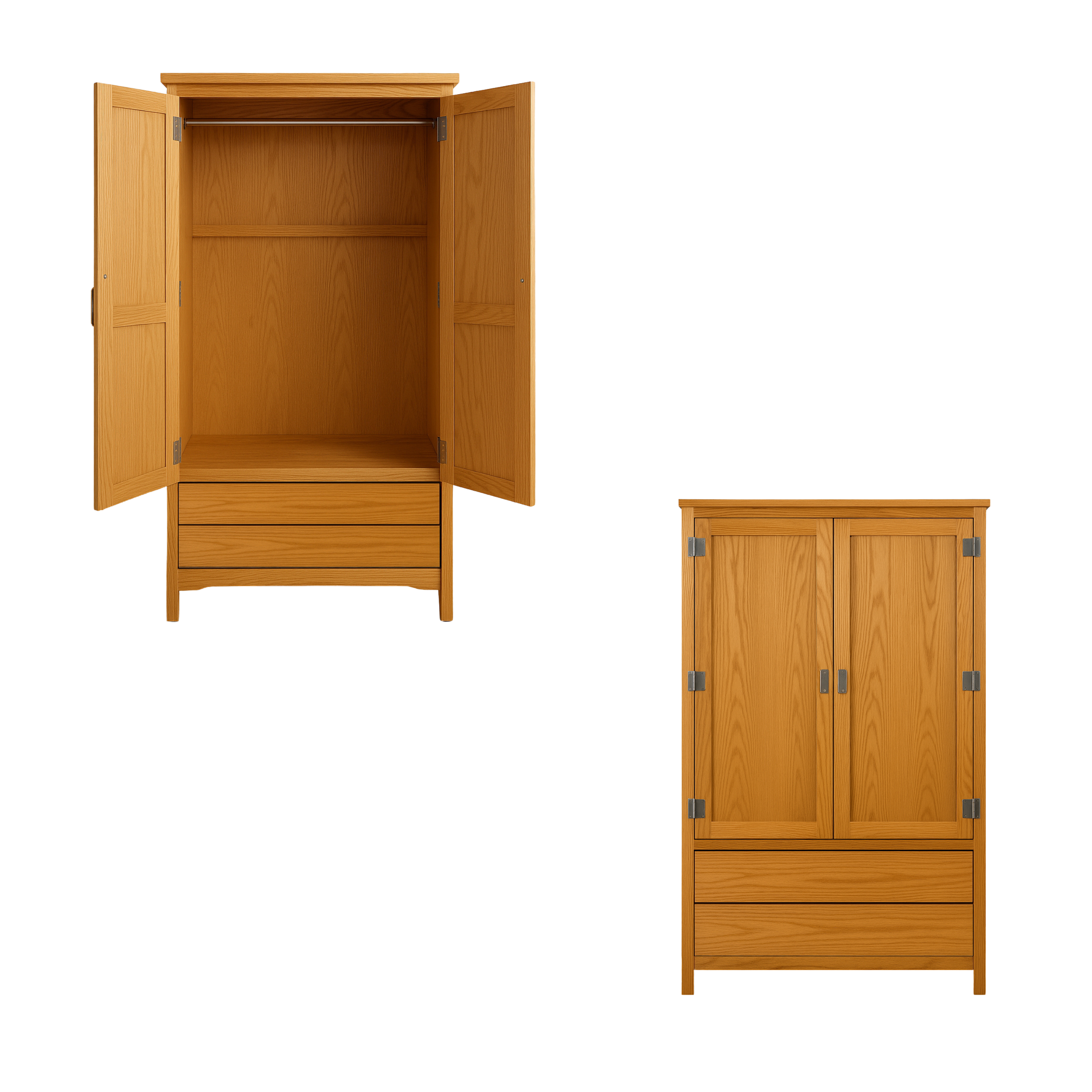 Armoire Solid Oak 2 Drawers