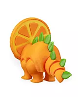 Orange Sliceratops- 3D Printed Toy