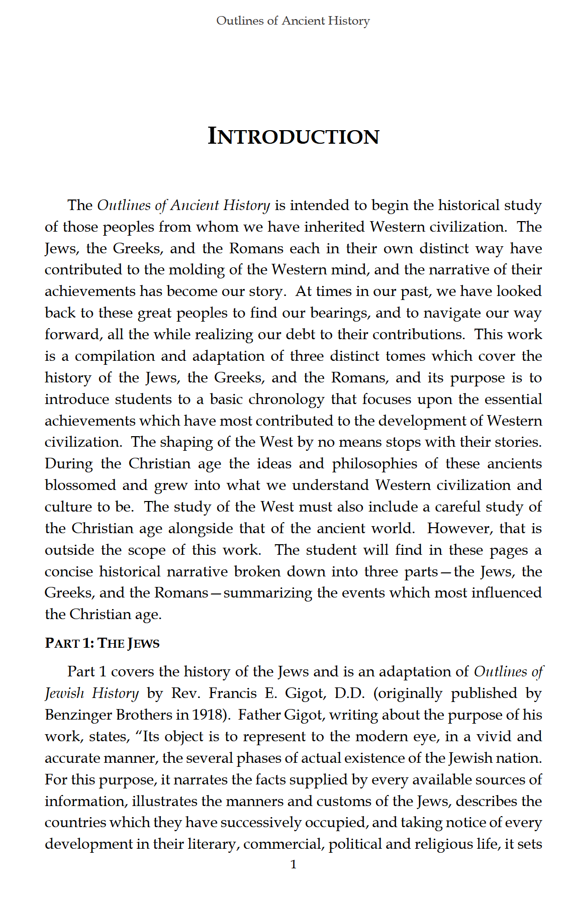 Outlines of Ancient History: The Jews, the Greeks, & the Romans Outlines of Ancient History: The Jews, the Greeks, & the Romans