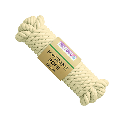 Macrame Rope 12Mm Col 02 Crema Paquete X 2 Ovillos X 500Gramos