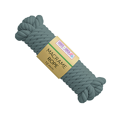 Macrame Rope 12Mm Col 22 Gris Paquete X 2 Ovillos X 500Gramos