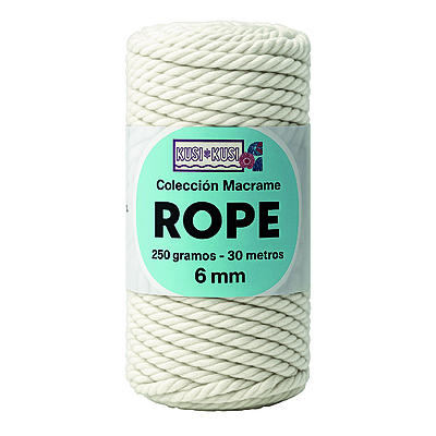 Macrame Rope 6Mm 306 Blanco Paquete X 4 Ovillos X 250Gramos