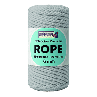 Macrame Rope 6Mm 106 Gris Claro Paquete X 4 Ovillos X 250Gramos