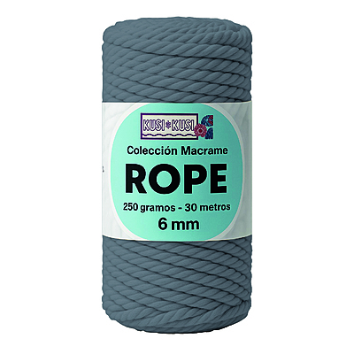 Macrame Rope 3Mm 204  Gris Medio Paquete X 4 Ovillos X 250Gramos