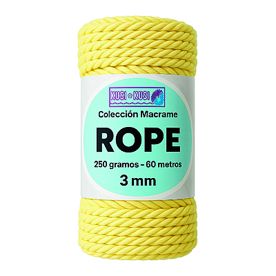 Macrame Rope 3Mm 706 Amarillo Claro Paquete X 4 Ovillos X 250Gramos