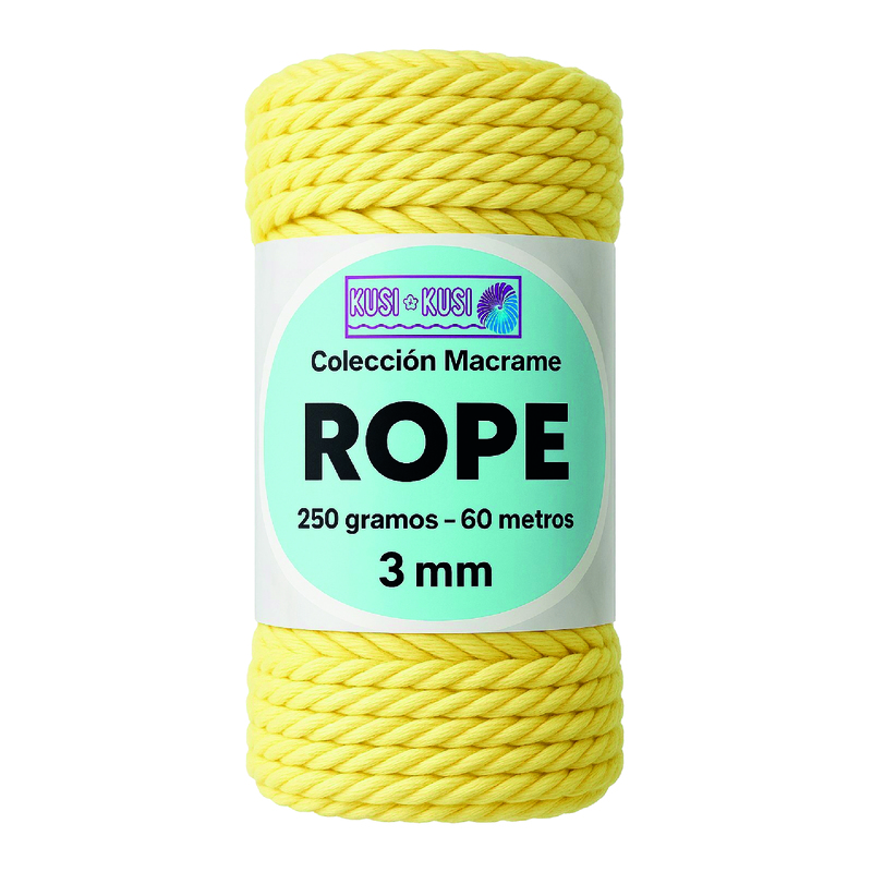 Macrame Rope 3Mm 706 Amarillo Claro Paquete X 4 Ovillos X 250Gramos Macrame Rope 3Mm 706 Amarillo Claro Paquete X 4 Ovillos X 250Gramos