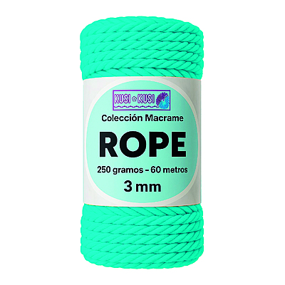 Macrame Rope 3Mm 606 Azul Neon Paquete X 4 Ovillos X 250Gramos
