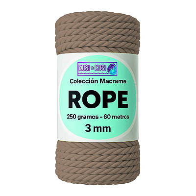 Macrame Rope 3Mm 303 Café Claro Paquete X 4 Ovillos X 250Gramos