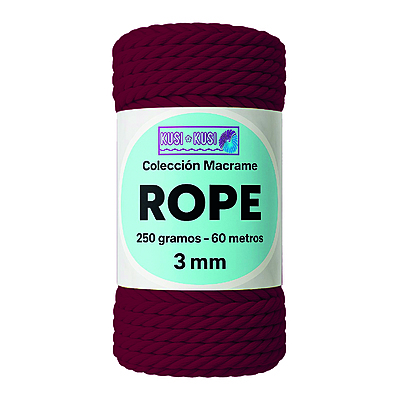 Macrame Rope 3Mm 502 Vinotinto Paquete X 4 Ovillos X 250Gramos