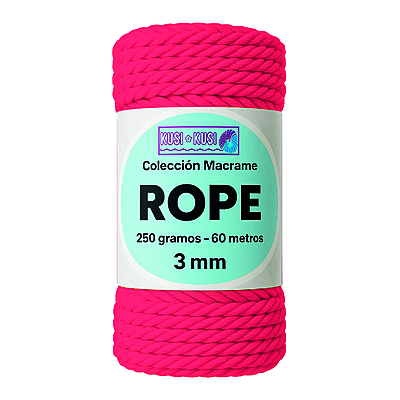 Macrame Rope 3Mm 401 Rojo Paquete X 4 Ovillos X 250Gramos