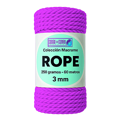 Macrame Rope 3Mm 403 Fucsia Paquete X 4 Ovillos X 250Gramos