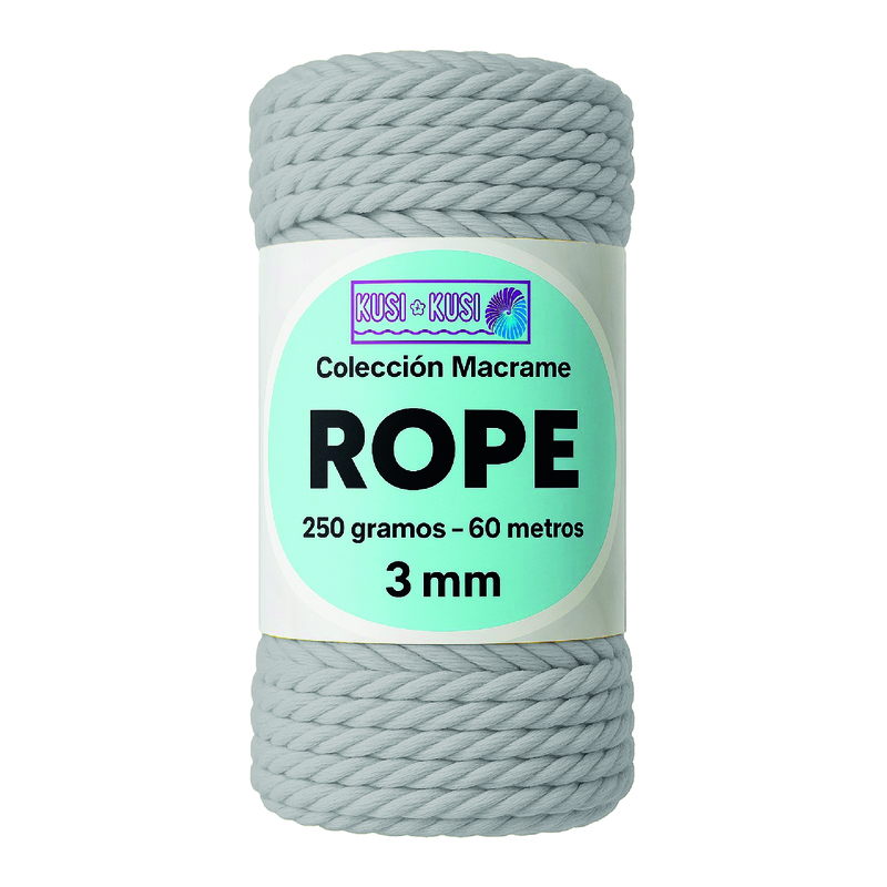Macrame Rope 3Mm 106 Gris Claro Paquete X 4 Ovillos X 250Gramos Macrame Rope 3Mm 106 Gris Claro Paquete X 4 Ovillos X 250Gramos