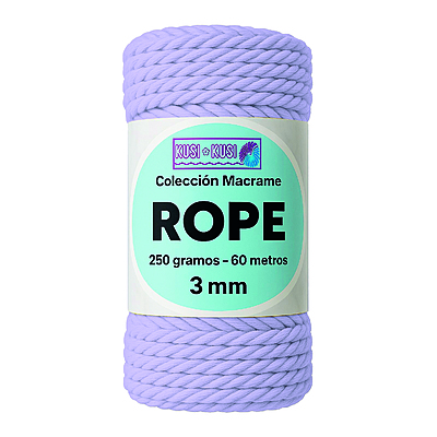Macrame Rope 3Mm 505 Lila Claro Paquete X 4 Ovillos X 250Gramos
