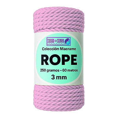 Macrame Rope 3Mm 406 Rosado Claro Paquete X 4 Ovillos X 250Gramos