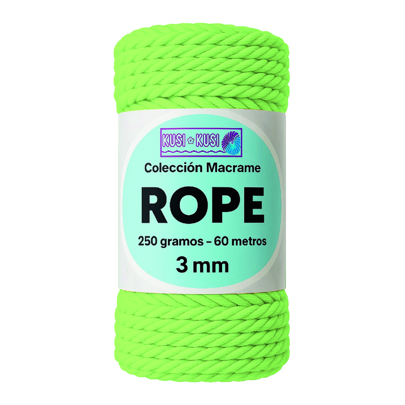 Macrame Rope 3Mm 803 Verde Limon Paquete X 4 Ovillos X 250Gramos Macrame Rope 3Mm 803 Verde Limon Paquete X 4 Ovillos X 250Gramos