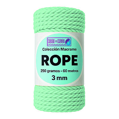 Macrame Rope 3Mm 804 Aguamarina Paquete X 4 Ovillos X 250Gramos