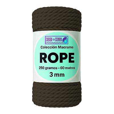 Macrame Rope 3Mm 302  Café Paquete X 4 Ovillos X 250Gramos