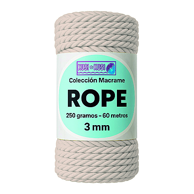 Macrame Rope 3Mm 304  Beige Paquete X 4 Ovillos X 250Gramos