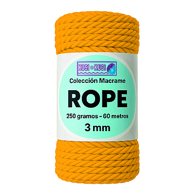Macrame Rope 3Mm 704 Amarillo Quemado Paquete X 4 Ovillos X 250Gramos
