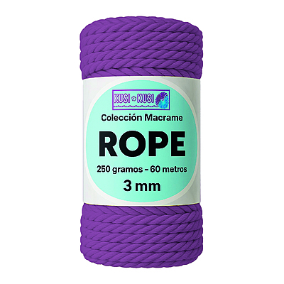 Macrame Rope 3Mm 506 Ciruela Paquete X 4 Ovillos X 250Gramos