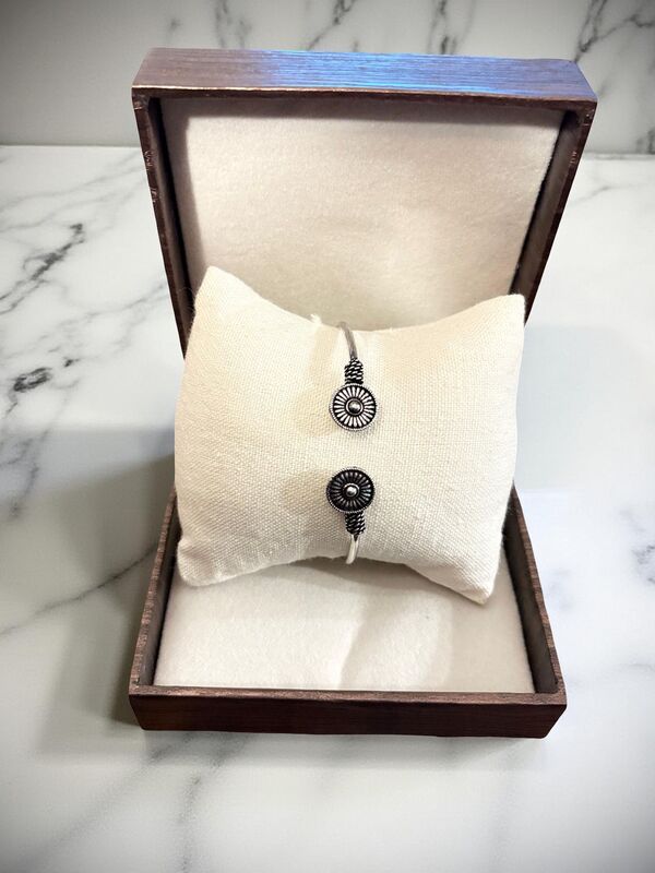 Oxidized Silver Solar cuff