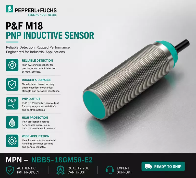 P&F Inductive sensor M18 PNP