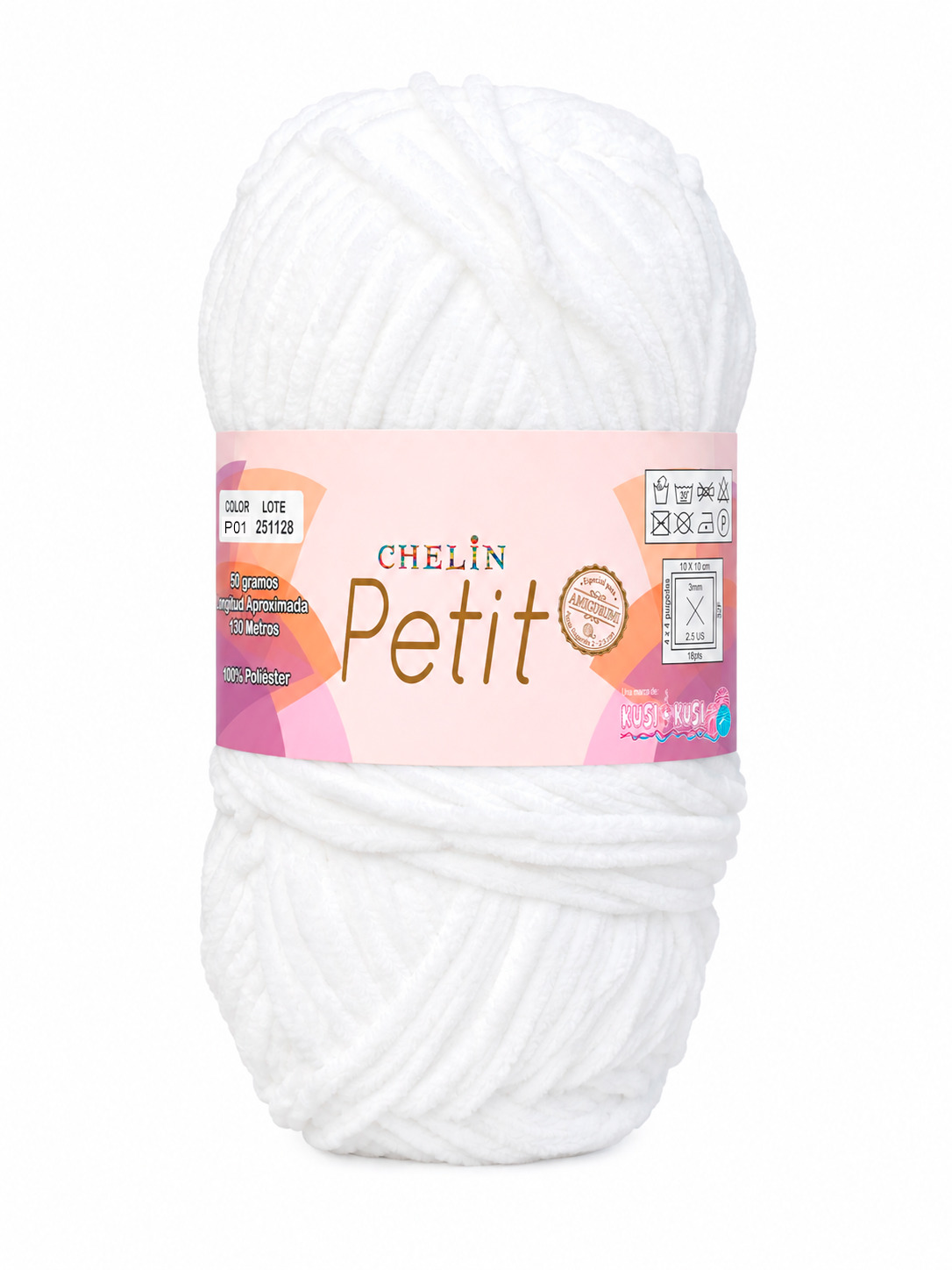 Lana Petit Chelin Blanco - P01 - Ovillos x 50 gramos, paquete por 6 ovillos