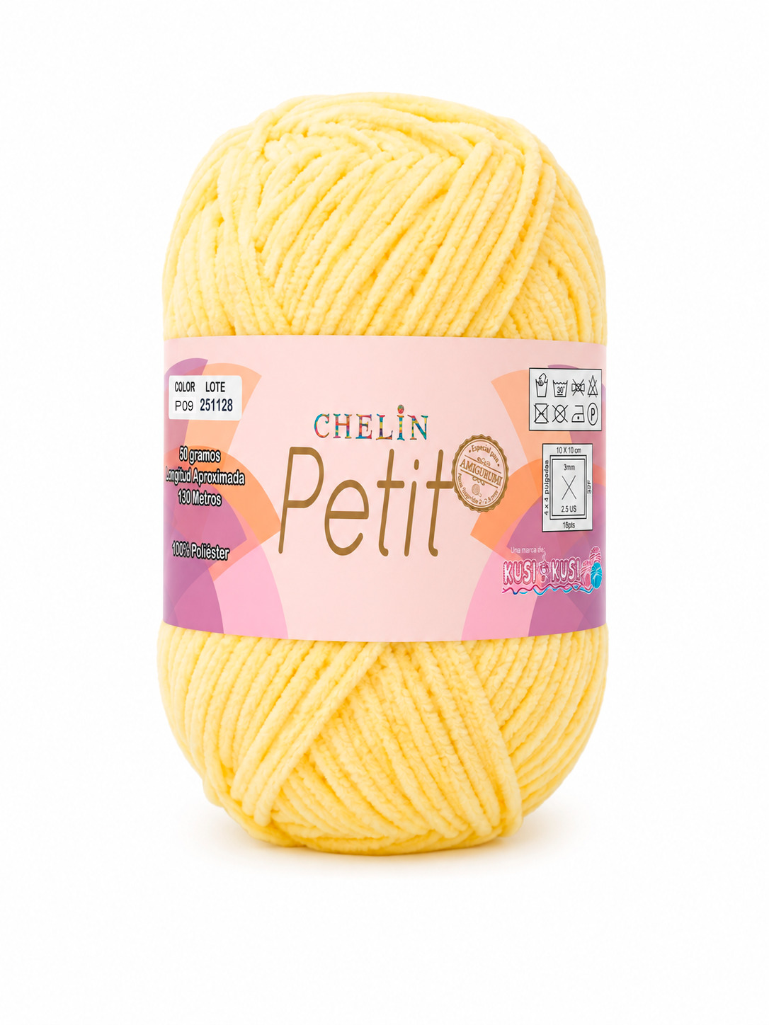 Lana Petit Chelin Amarillo pastel - P09 - Ovillos x 50 gramos, paquete por 6 ovillos