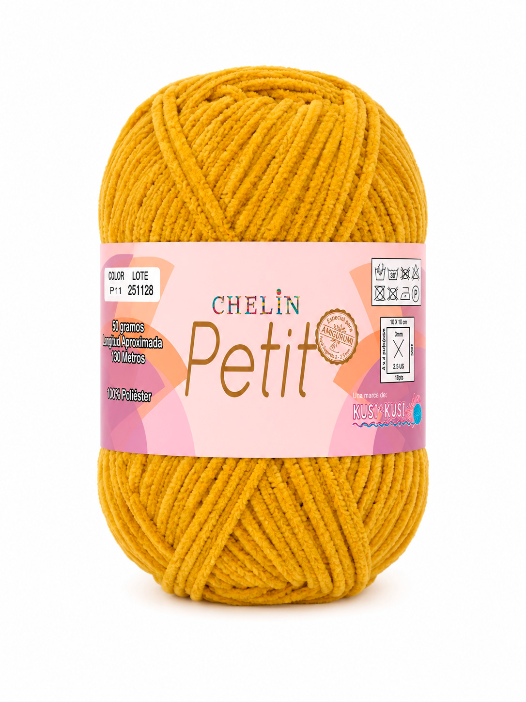 Lana Petit Chelin Mostaza - P11 - Ovillos x 50 gramos, paquete por 6 ovillos
