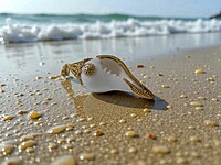 Large Shell Pendant With Gold and Emerald Accents