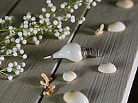 Shell Pendant with Silver and Purple accents