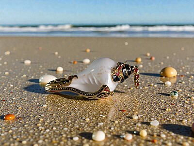 Shell Pendent Black and Red